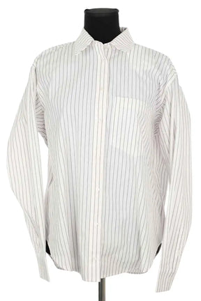 Chemise Anine Bing Monogram stripe Blanc en Coton, taille XS - Seconde Main