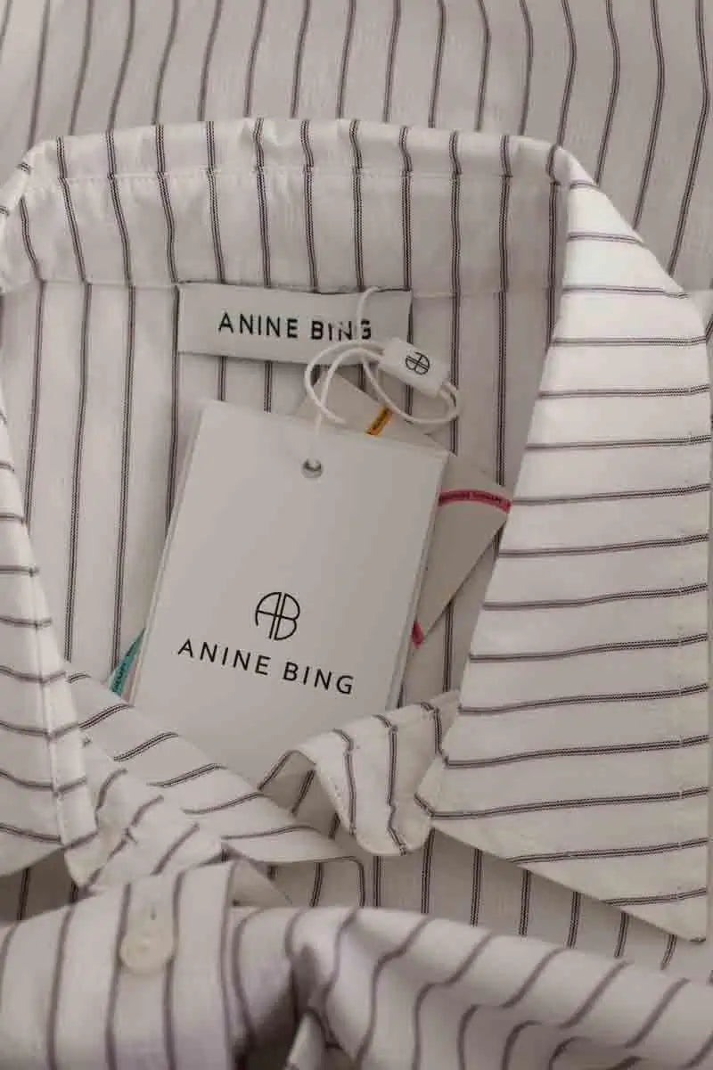 Chemise Anine Bing Monogram stripe Blanc en Coton