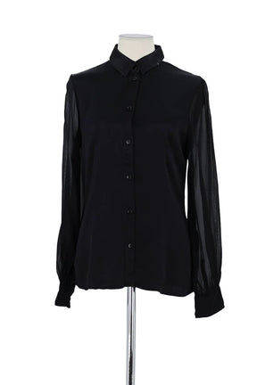 Chemise Armani Noir en Viscose, taille L - Seconde Main