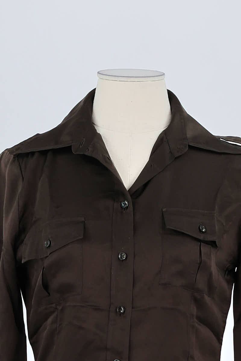 Chemise Barbara Bui Marron en Soie