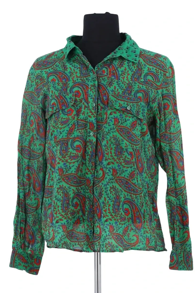 Chemise Ba&Sh Vert en Coton, taille S - Seconde Main