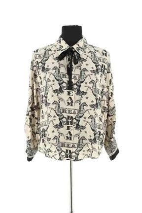 Chemise Claudie Pierlot Beige en Soie, taille S - Seconde Main