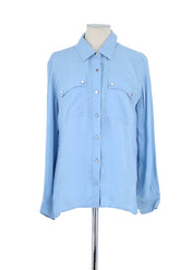 Chemise Claudie Pierlot Bleu en Coton, taille L - Seconde Main