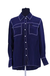 Chemise Claudie Pierlot Bleu en Soie, taille XS - Seconde Main