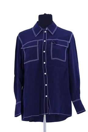 Chemise Claudie Pierlot Bleu en Soie, taille XS - Seconde Main
