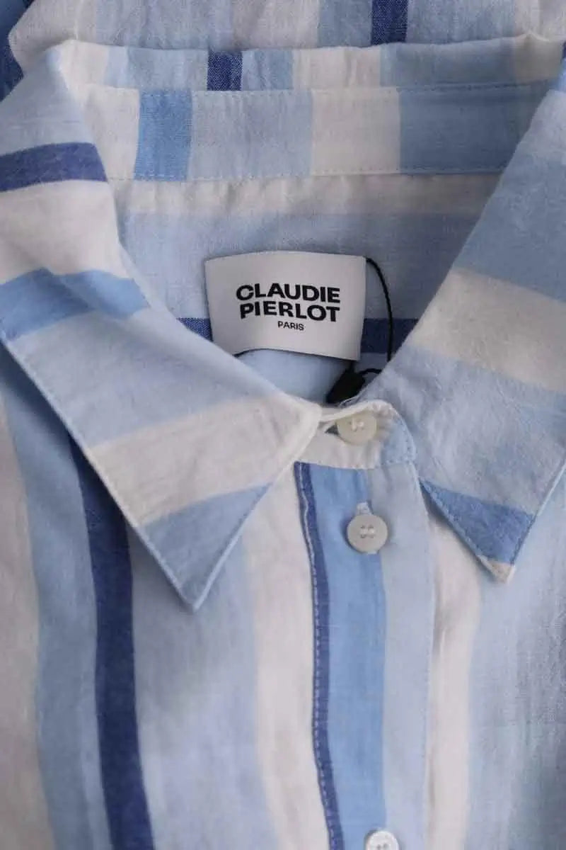 Chemise Claudie Pierlot Charlene Bleu en Coton