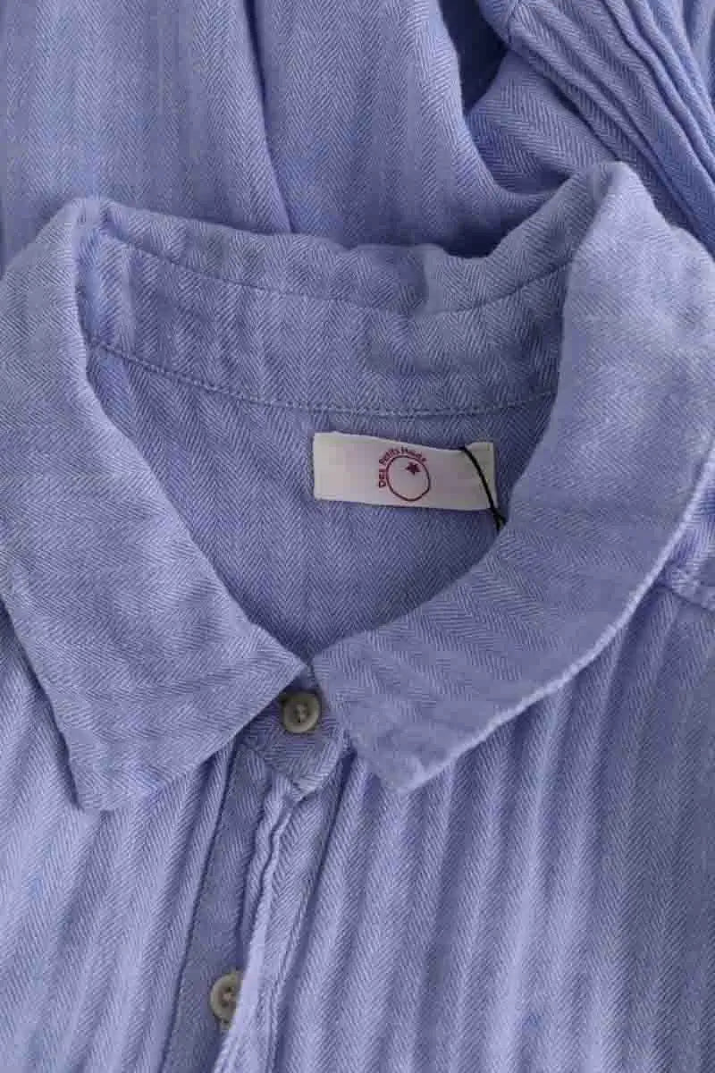 Chemise Des Petits Hauts Bleu en Coton