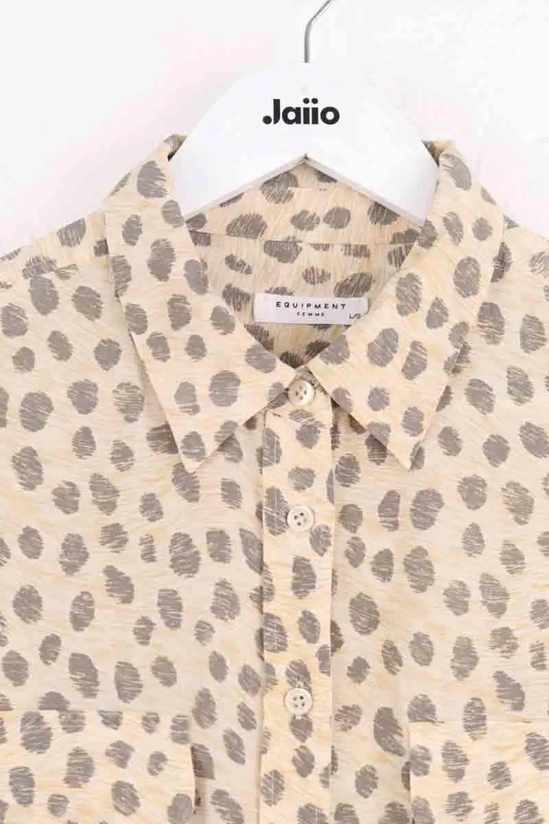 Chemise Equipment Beige en Soie
