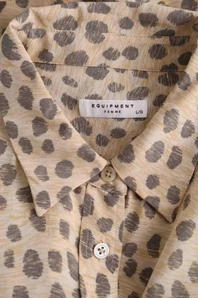 Chemise Equipment Beige en Soie