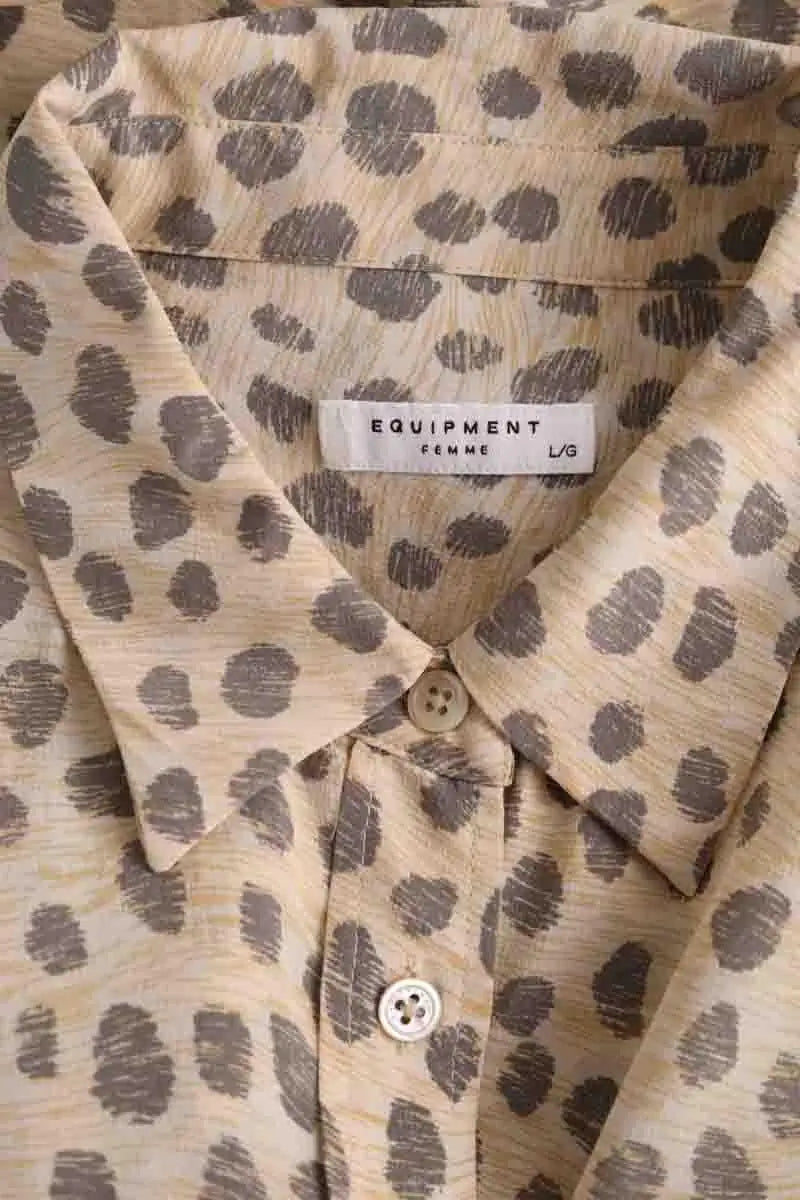 Chemise Equipment Beige en Soie