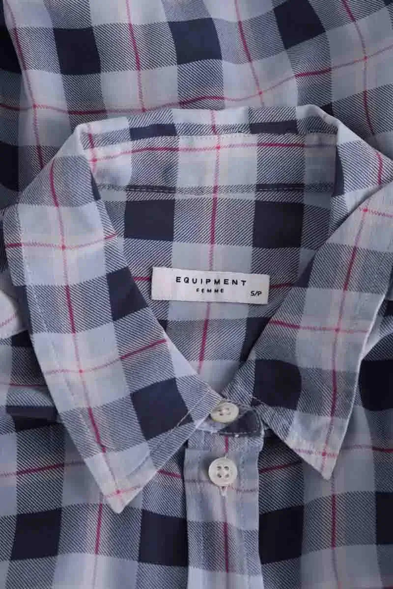 Chemise Equipment Bleu en Soie