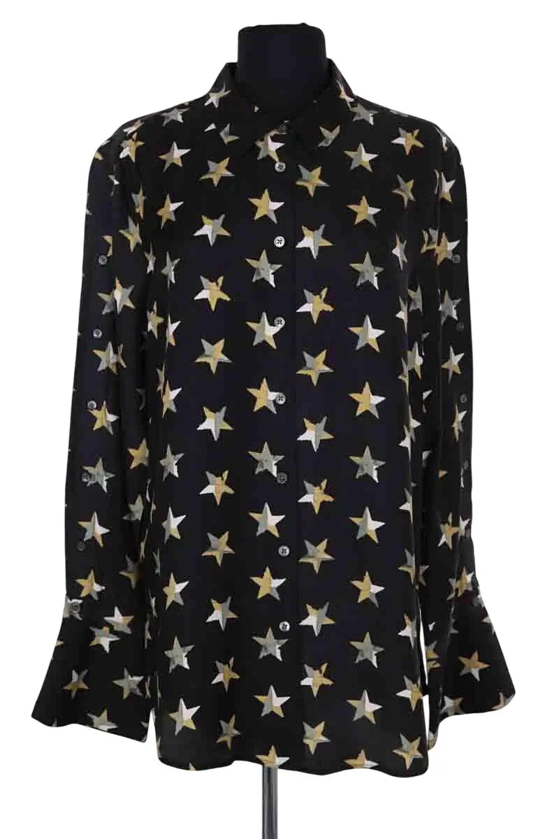 Chemise Equipment Noir en Soie, taille L - Seconde Main