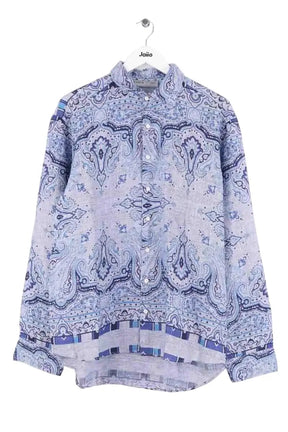 Chemise Etro Bleu en Lin, taille L - Seconde Main