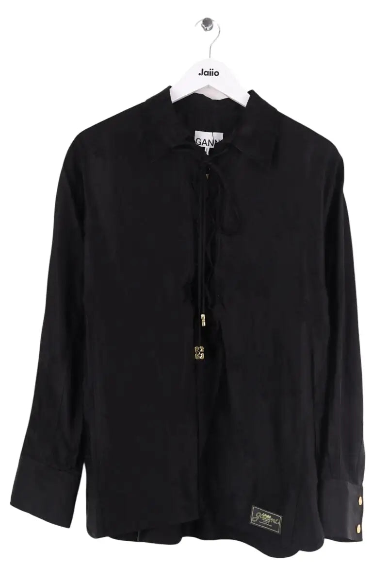 Chemise Ganni Noir en Synthétique, taille M - Seconde Main