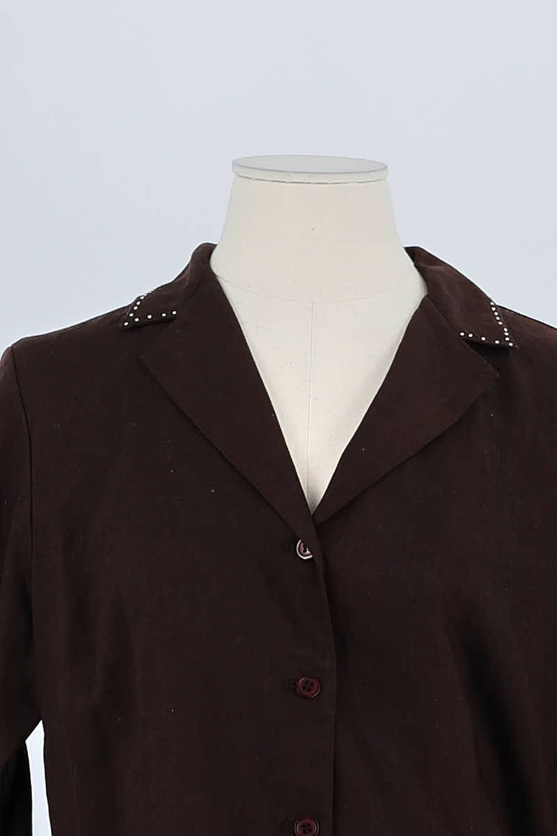 Chemise Gerard Darel Marron en Lin