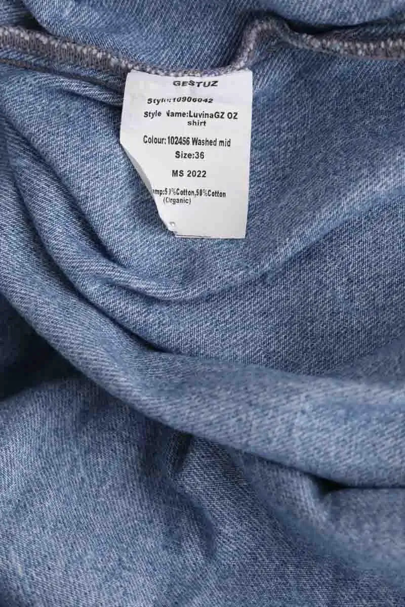 Chemise Gestuz Luvina Bleu en Coton