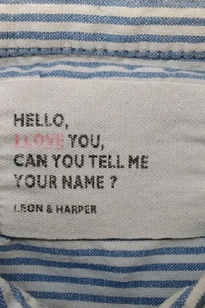 Chemise Leon & Harper Bleu en Coton