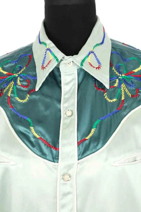 Chemise Levi's Two tone rodeo shirt Vert en Soie