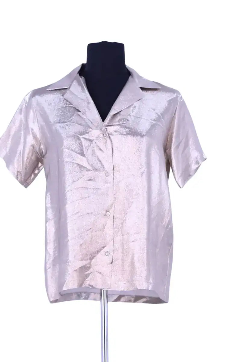Chemise Maje Doré en Soie, taille S - Seconde Main