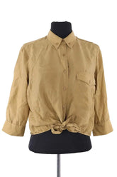Chemise Maje Kaki en Soie, taille S - Seconde Main