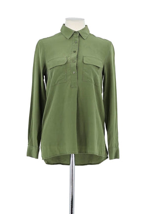 Chemise Maje Kaki en Soie, taille S - Seconde Main