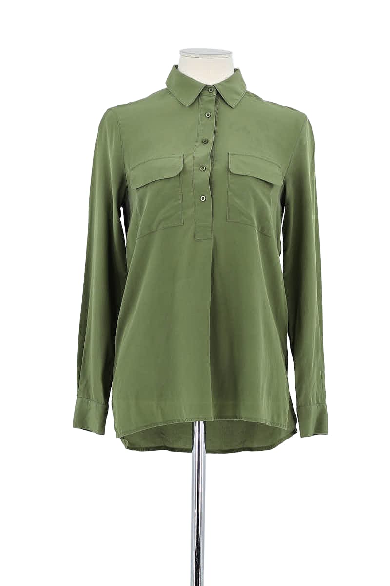Chemise Maje Kaki en Soie, taille S - Seconde Main