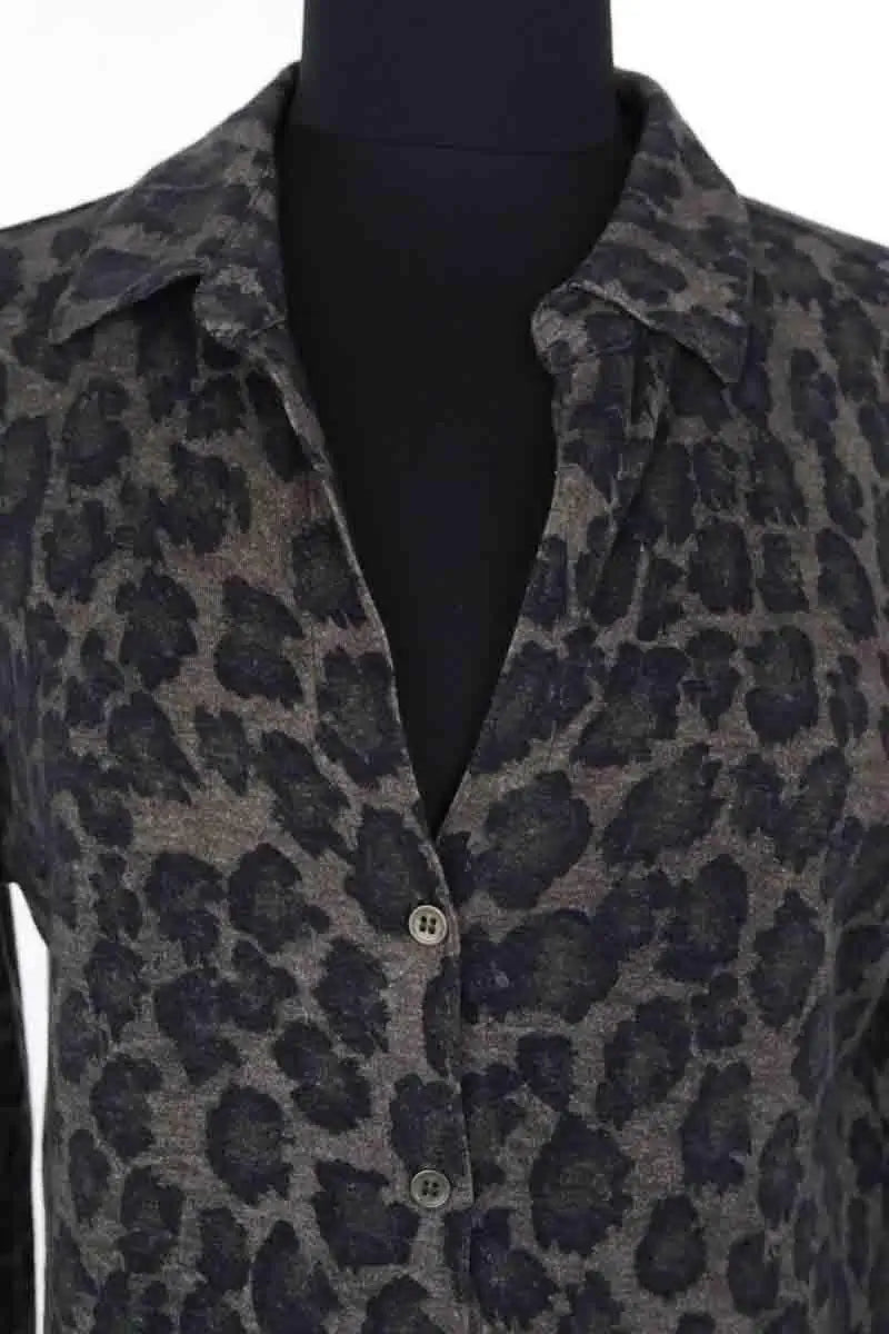 Chemise Majestic Filatures Kaki en Coton