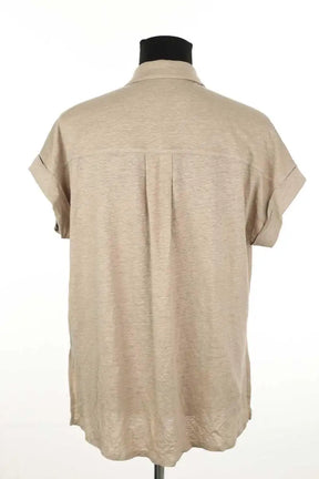 Chemise Majestic Filatures Marron en Lin