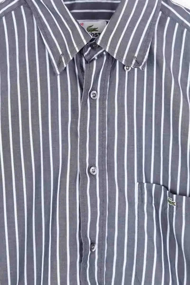 Chemise manches courtes Lacoste Gris en Coton