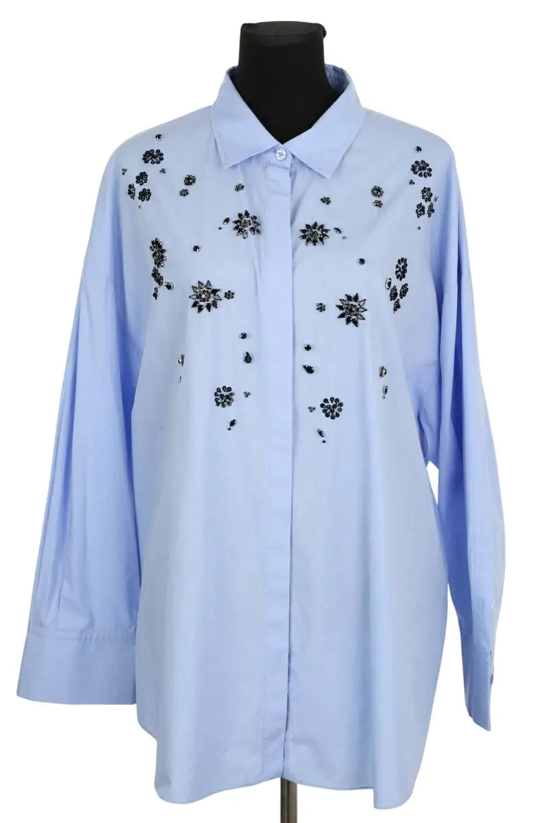 Chemise Marina Rinaldi Bleu en Coton, taille XXL - Seconde Main