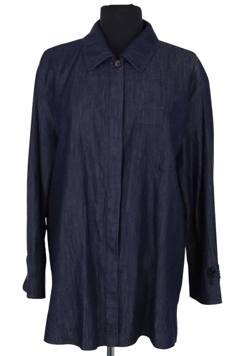 Chemise Max Mara Bleu en Coton, taille L - Seconde Main