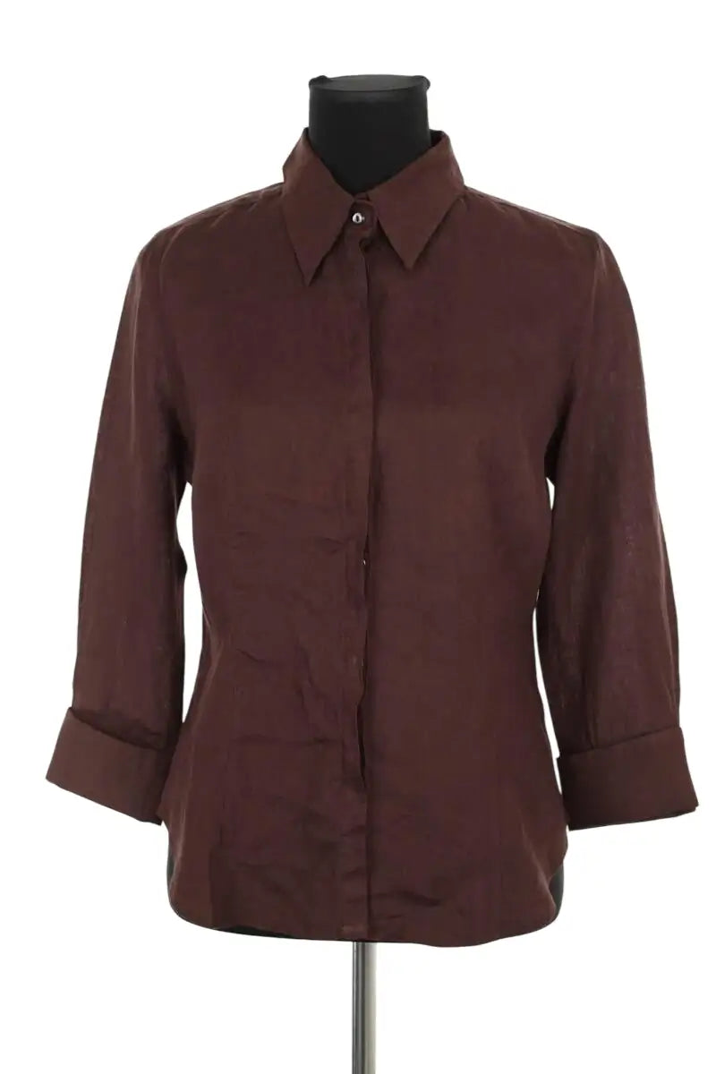 Chemise Max Mara Marron en Lin, taille XL - Seconde Main