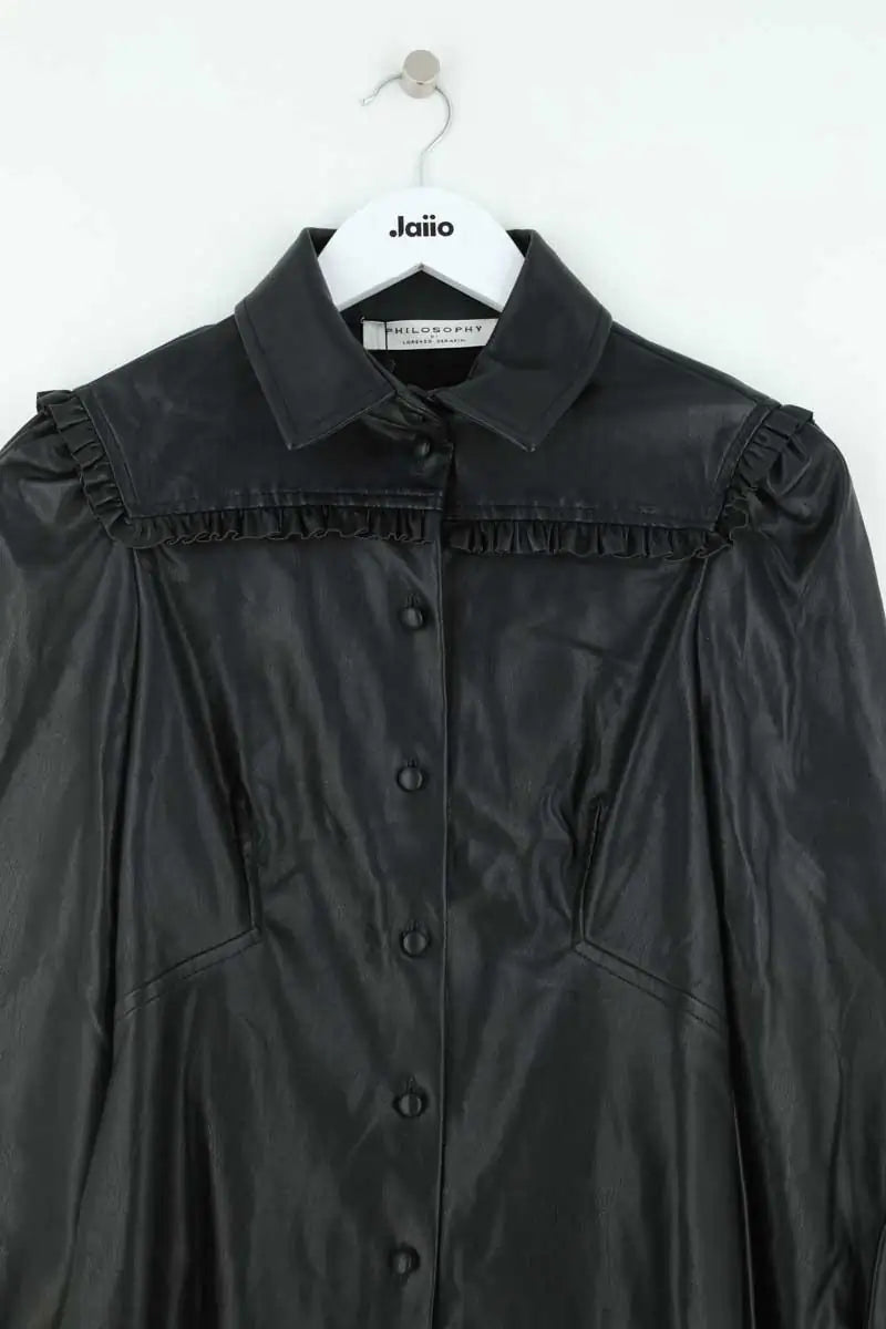 Chemise Philosophy Di Lorenzo Serafini Noir en Cuir