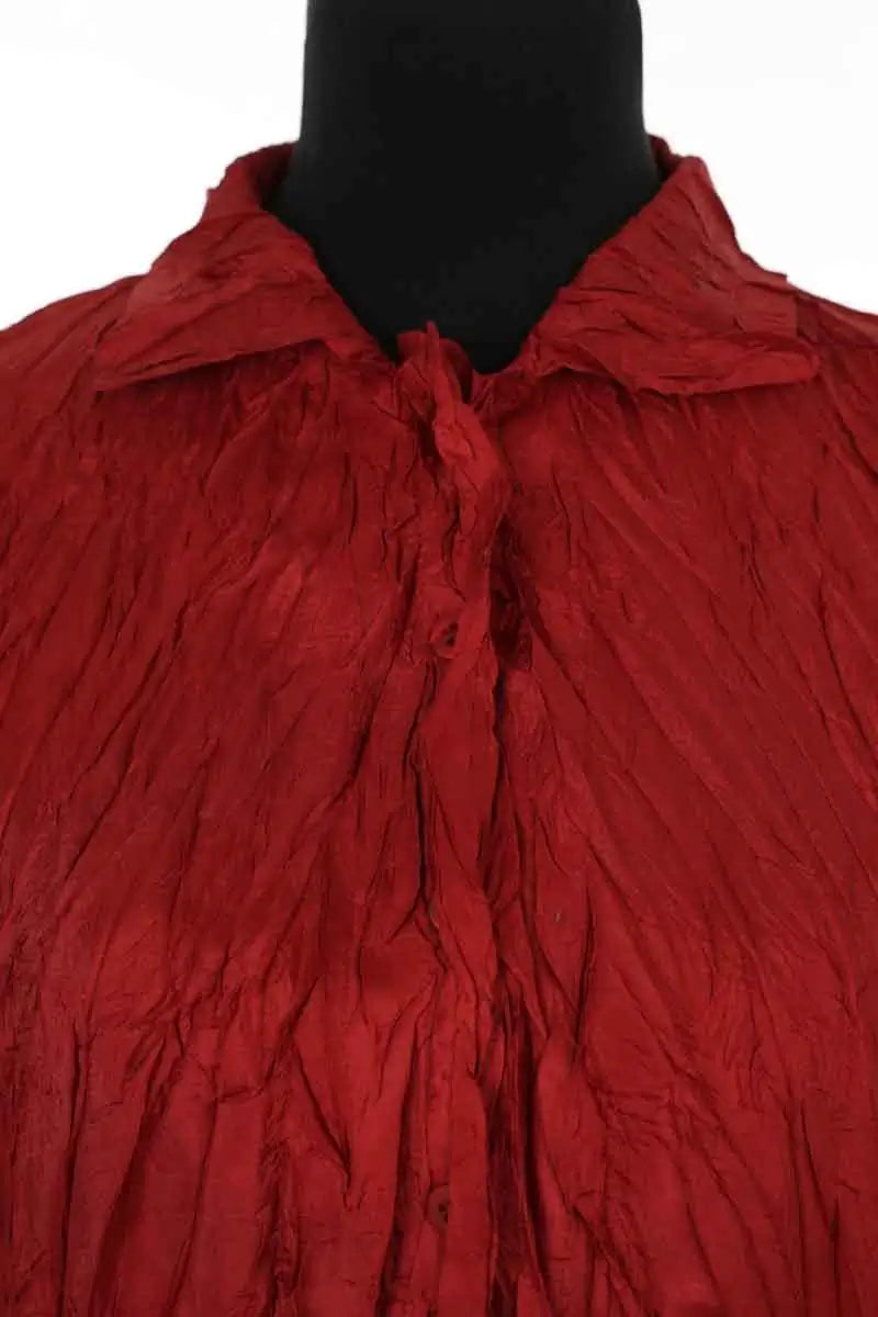 Chemise Pleats Please Rouge en Synthétique