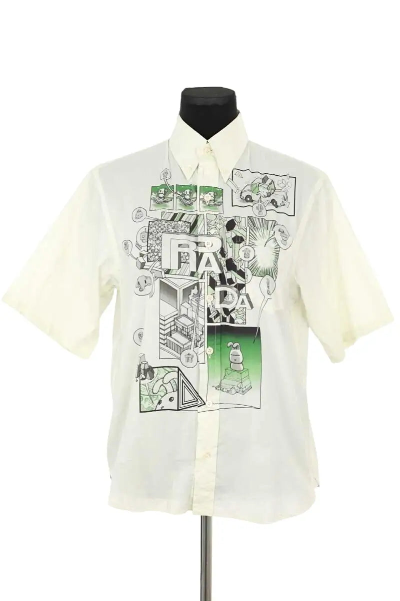 Chemise Prada Vert en Coton, taille S - Seconde Main