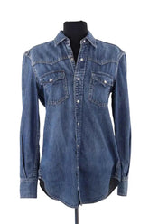 Chemise Saint Laurent Bleu en Coton, taille XS - Seconde Main