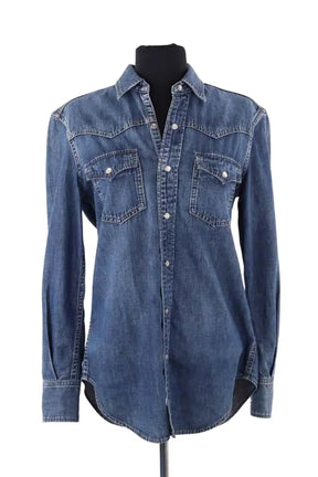 Chemise Saint Laurent Bleu en Coton, taille XS - Seconde Main
