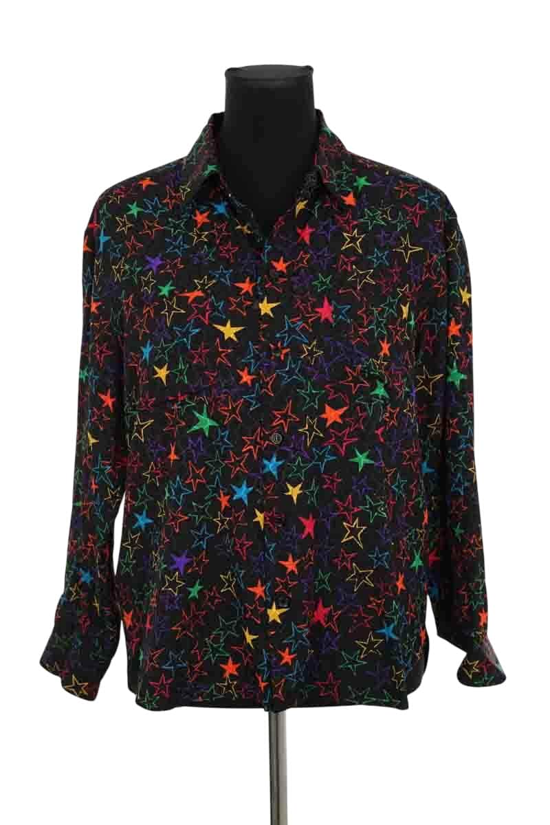Chemise Saint Laurent Noir en Soie, taille L - Seconde Main