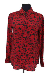 Chemise Saint Laurent Rouge en Soie, taille S - Seconde Main