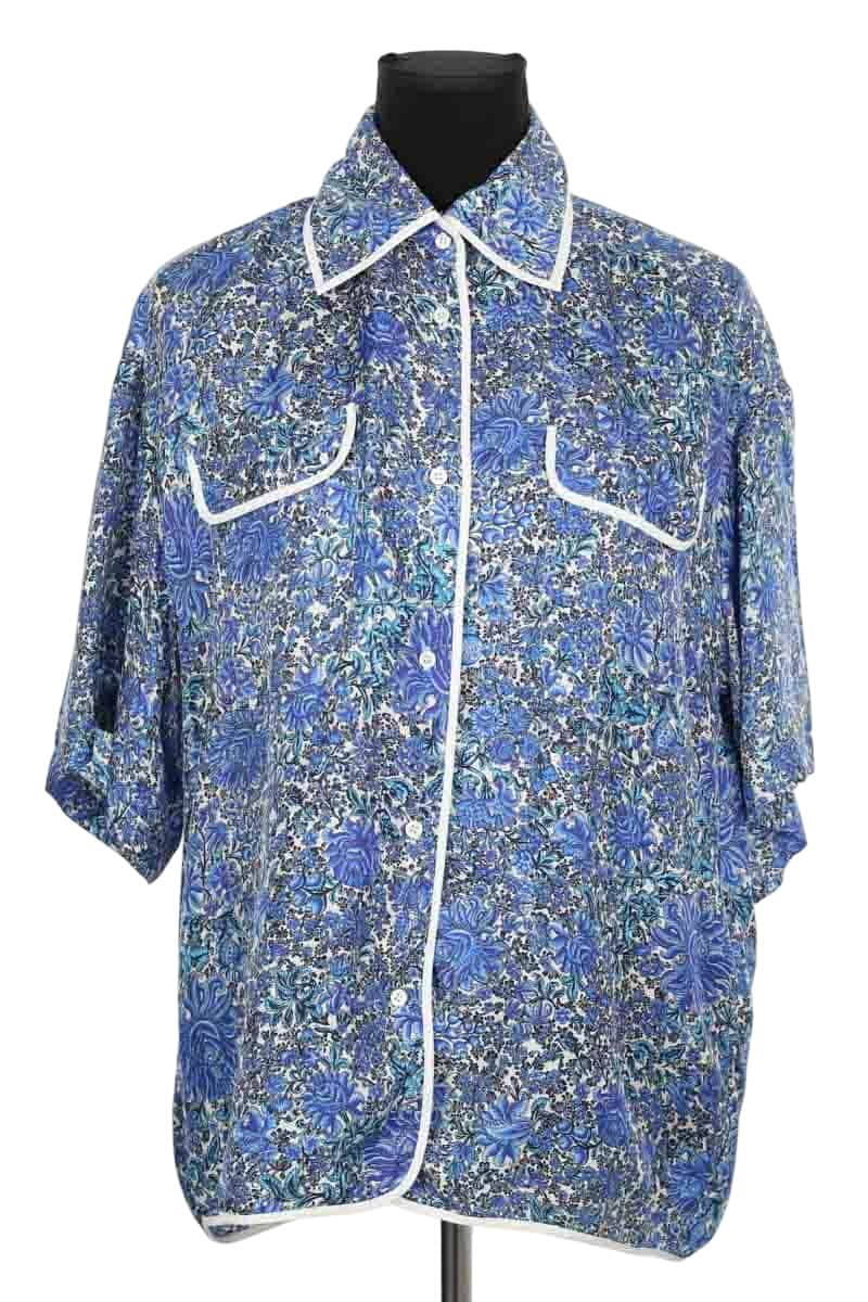 Chemise Sandro Bleu en Soie, taille XS - Seconde Main