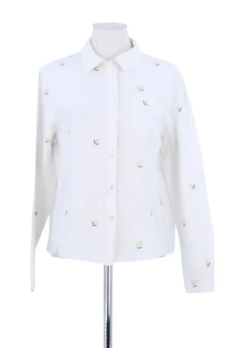 Chemise Sézane Blanc en Coton, taille L - Seconde Main