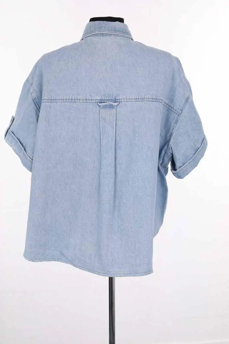 Chemise Sézane Bleu en Coton