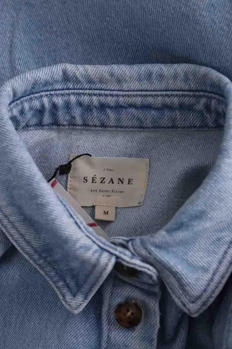 Chemise Sézane Bleu en Coton