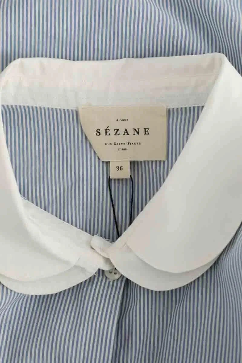 Chemise Sézane Bleu en Coton