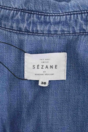Chemise Sézane Bleu en Coton