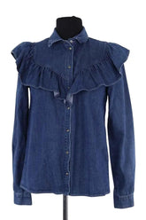 Chemise Sézane Bleu en Coton, taille S - Seconde Main