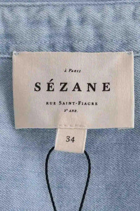 Chemise Sézane Bleu en Coton