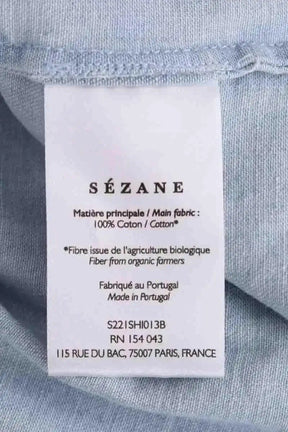 Chemise Sézane Bleu en Coton