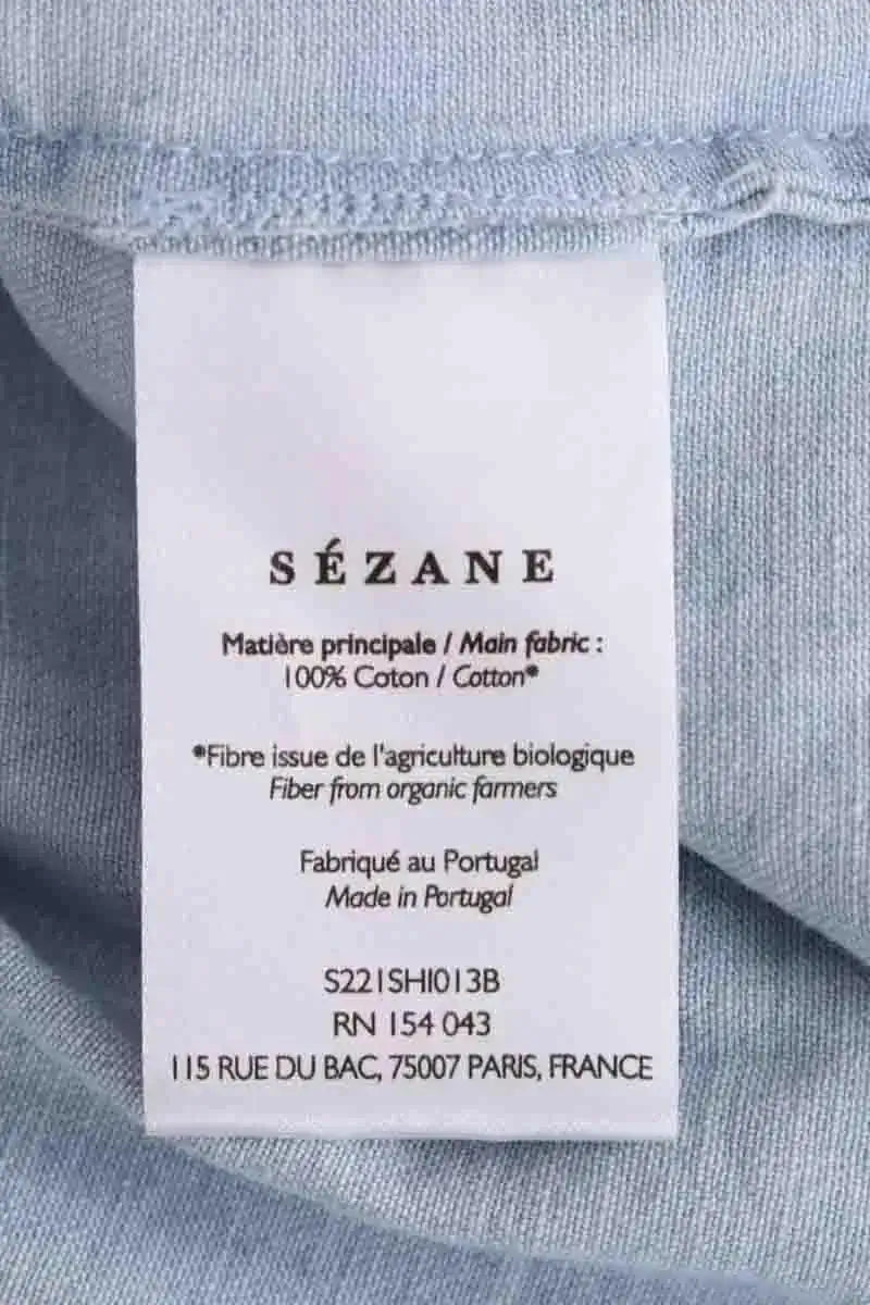 Chemise Sézane Bleu en Coton