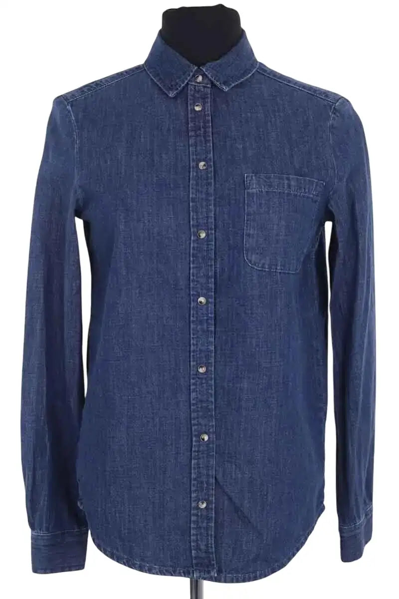 Chemise Sézane Bleu en Coton, taille XXS - Seconde Main